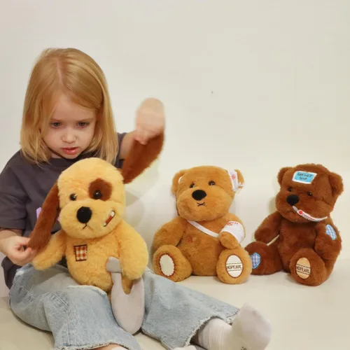 Miniatura 8 de Hopearl Adorable regalo de oso con brazo roto, animal de peluche suave, compañero reconfortante, marrón, 10 pulgadas
