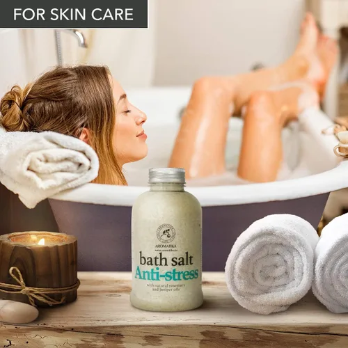 Miniatura 8 de Sal de baño De-Stress de 21.16 onzas con aceites naturales de romero y enebro - Sales marinas de baño naturales de 21.16 oz - Lo mejor para un buen