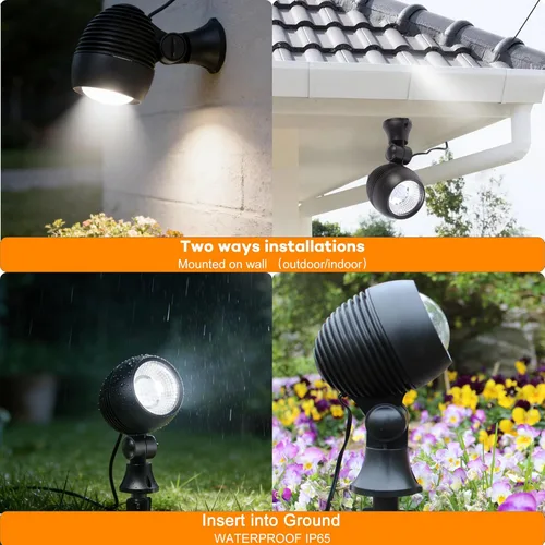 Miniatura 5 de SUNLONG Luces solares para exteriores, focos solares para exteriores, impermeables, para paisajismo para patio, jardín, bandera, camino, árboles