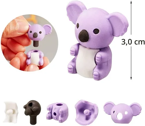 Miniatura 4 de URSKYTOUS 35 borradores de animales de escritorio para niños, borradores de lápices de animales, juguetes de borrador a granel, regalos para premios