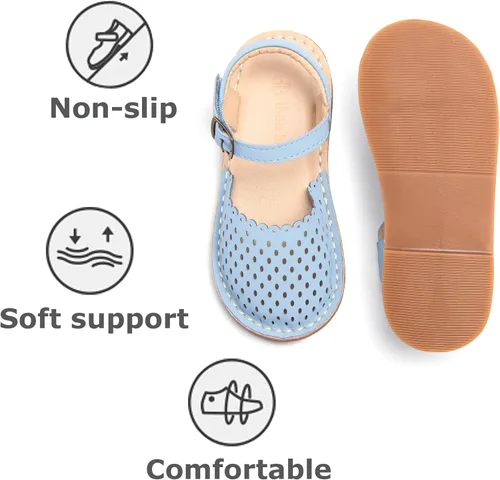 Miniatura 140 de THEE BRON Sandalias cómodas para niñas, zapatos para niños, sandalias rellenas