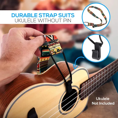 Miniatura 2 de Pyle PRTPUKTKIT10 Kit de accesorios duraderos y compactos para ukelele – Práctico sintonizador digital, bolsa de concierto resistente, correa