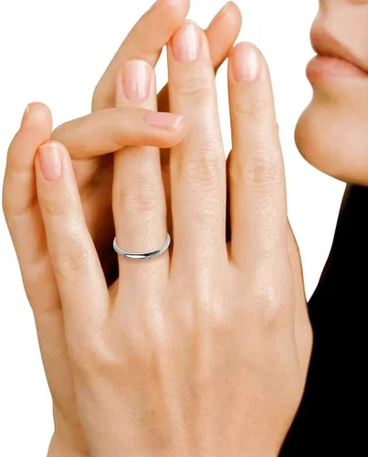 Miniatura 3 de Anillo de boda de acero inoxidable pulido de 0.08 pulgadas (2mm), ajuste cómodo, tallas completas y medas de 5-14 plateado, oro amarillo, oro rosa