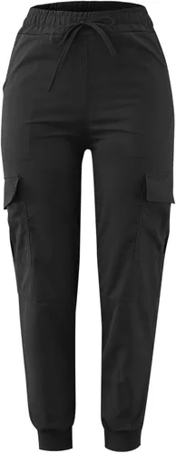Miniatura 7 de SobeiKre Pantalones cargo de gran tamaño para mujer, pantalones deportivos holgados de cintura baja con cordones, pantalones de entrenamiento