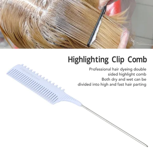 Miniatura 2 de Peine de clip para resaltar, peluquería de peluquería para alisar, peinar, tejer, cola de rata, peines de separación para estilo unisex, tejido