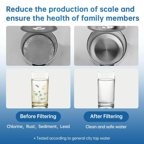 Miniatura 9 de Filtro de agua para grifo de fregadero, filtro de agua 4 en 1 con filtración/crudo/reforzador/modo de limpieza, NSF42 elimina cloro y olores