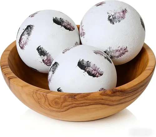 Miniatura 12 de Orbes decorativos para cuencos y jarrones, patrón circular, bolas redondas de resina de 4 pulgadas, juego de 3, centro de mesa de café para sala