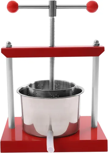 Prensa de vino de frutas de acero inoxidable 0.8 galones (3L), prensa manual de jugos, quesos de vino, frutas y verduras para jugo, verduras, vino,