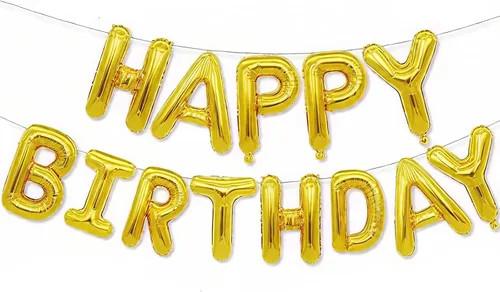 Miniatura 7 de Letras de aluminio de 16 pulgadas con texto en inglés «Happy Birthday» de color negro para hombres, mujeres, niños, suministros de decoración
