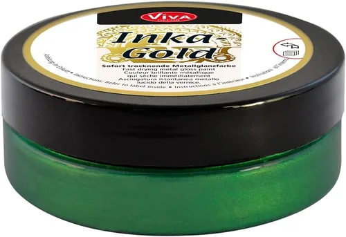 Viva Decor Inka Gold Gilding Wax2.3 oz (esmeralda) - Pasta de pulido metálica a base de cera de fácil aplicación. Brillo metálico de secado rápido,