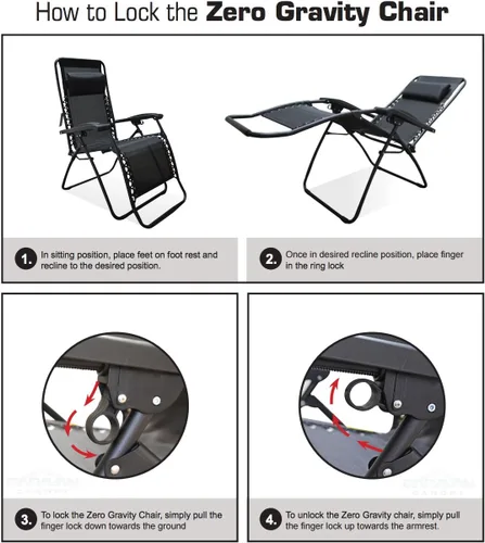 Miniatura 3 de Caravan Sports Infinity - Silla de gravedad cero de gran tamaño, color negro