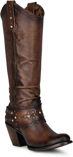 Miniatura 2 de Cuadra Botas altas para mujer en piel bovina marrón