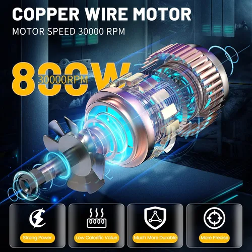 Miniatura 3 de TwoWin Herramienta de enrutador, herramienta de enrutador compacto de madera de palma de 110 V 800 W para carpintería, recortadora de mano eléctrica