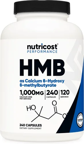 Miniatura 6 de Nutricost HMB (As Calcio Beta-hidroxi beta-metilbutirato) 1,000 mg, 60 cápsulas – 500 mg por cápsula, sin OMG, sin gluten, 30 porciones