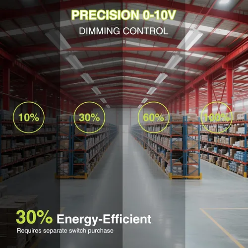 Miniatura 7 de Luz lineal LED de 300 W con sensor de movimiento, área de iluminación central más grande, 45000 lm, 120-277 V, 0-10 V, 5000 K, luces LED lineales
