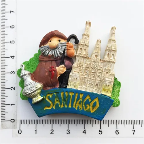 Miniatura 5 de Santiago Chile - Imán para nevera, recuerdo de viaje, decoración de nevera, calcomanía magnética pintada a mano, colección artesanal