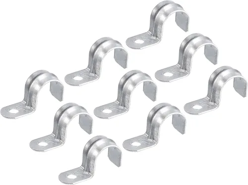 Miniatura 9 de uxcell 18 correas de tubo de 0.472 in, correas de un agujero, abrazadera de tubo de acero chapado en zinc, costilla reforzada para conductos