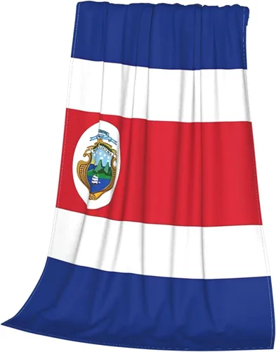 Miniatura 3 de Bonita manta de bandera de Costa Rica súper suave de 60 x 50 pulgadas para cama, sofá, silla, campamento, sala de estar y oficina Bandera de Costa