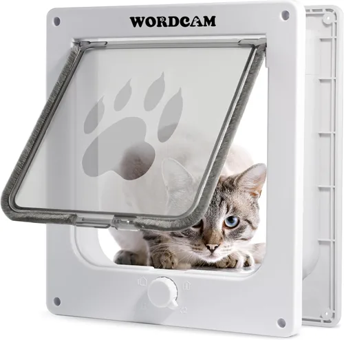Miniatura 12 de Wordcam Puerta grande para gatos (tamaño exterior 10.7 x 9.5 pulgadas), puerta de gato robusta para puertas interiores exteriores, puerta con solapa