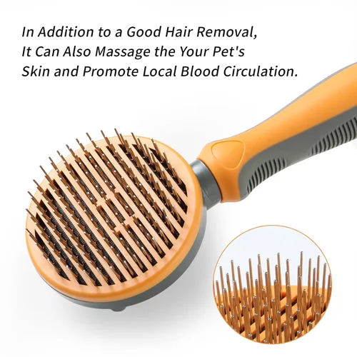 Miniatura 3 de Cepillo deslizante de autolimpieza – Cepillo deslizante para perros y gatos con pasador de metal para cabello medio y largo – Cepillo de aseo
