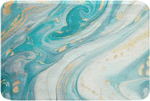 Tapete de baño de mármol azul, para mujeres y niñas, decoración de arte abstracto, lavable a máquina, tapete de baño para baño, dormitorio, bañera y