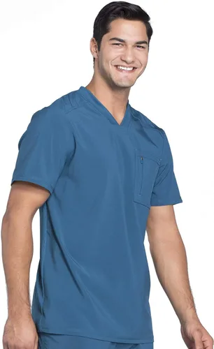 Miniatura 5 de Cherokee Infinity - Camisa quirúrgica para hombre, color sólido, con cuello en V