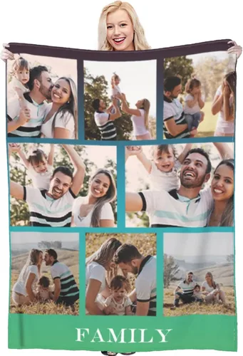 Miniatura 23 de Manta personalizada con foto y texto, manta personalizada con imagen, manta de franela para regalos personalizados para niños, adultos, amigos