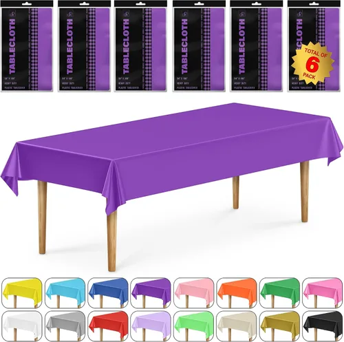 Miniatura 72 de DecorRack 2 Manteles rectangulares de plástico libres de BPA, 54 x 108 pulgadas, mantel de mesa para comedor, mantel rectangular para fiestas