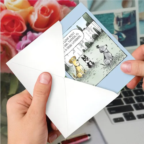 Miniatura 6 de NobleWorks - Divertida tarjeta de felicitación de agradecimiento con sobre de 5 x 7 pulgadas (1 tarjeta) perro oyente C10297TYG