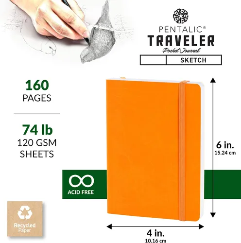 Miniatura 3 de Cuaderno de bocetos Travelers Dot Grid Pentalic Art, libre de ácidos