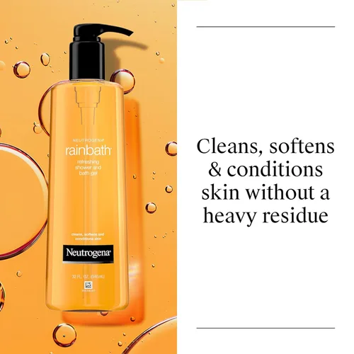 Miniatura 3 de Neutrogena Rainbath Gel limpiador de ducha y baño, gel de lavado corporal hidratante diario y gel de afeitado para hombres y mujeres, espuma cremosa