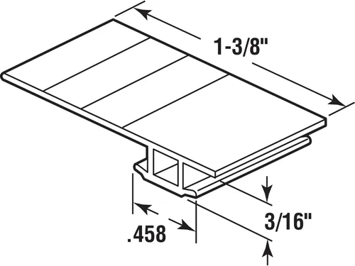 Miniatura 2 de Prime-Line B 660 7/8 In. a 1-3/8 In. x 7 ft. Sello de vinilo negro para clima (paquete individual)
