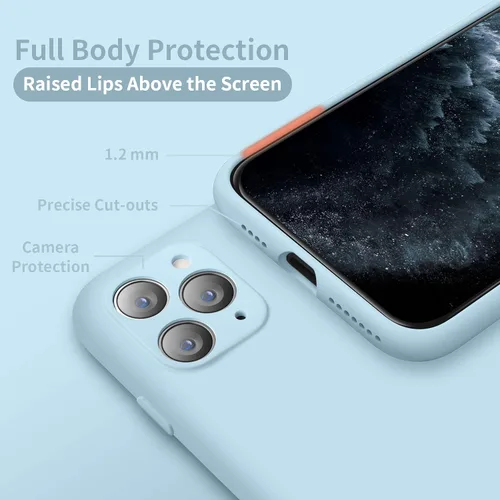 Miniatura 4 de Cordking Funda diseñada para iPhone 11 Pro Max, funda de silicona ultra delgada a prueba de golpes con forro de microfibra suave antiarañazos
