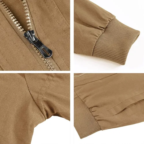 Miniatura 5 de HIJEWE Men Military Jacket Casual Cotton Utility Coat Spring Falls Durable Army Cargo Bomber Stand Collar Multi-Pocket Jacket