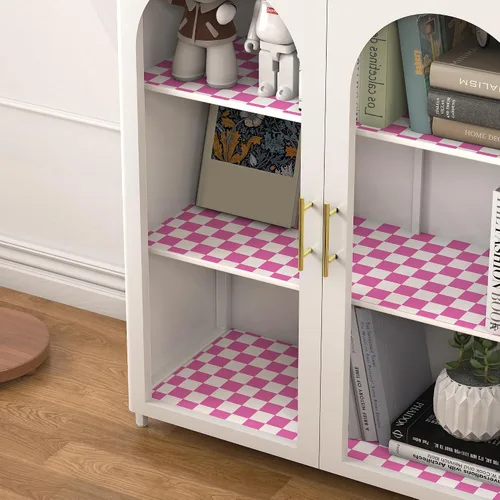 Miniatura 5 de Papel Tapiz Moderno Despegar y Pegar Rosa y Blanco de Mosaico a Cuadros Papel de Contacto 17.7"x78.8" Papel Tapiz Autoadhesivo de Celosía Removible