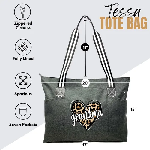 Miniatura 74 de Brooke & Jess Designs Bolso de mano para la abuela – Bolso de lona resistente con cremallera y bolsillo interior para la abuela para uso diario