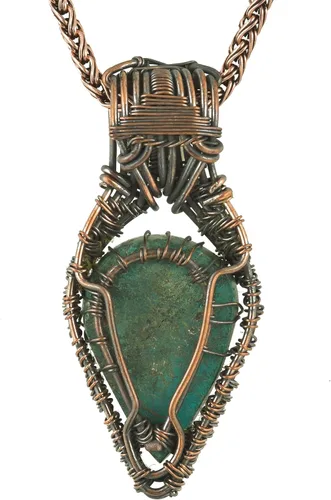 Miniatura 32 de Impresionante collar con colgante de árbol de la vida de cobre con piedras preciosas hechas a mano y cadena de 20 pulgadas, perfecto