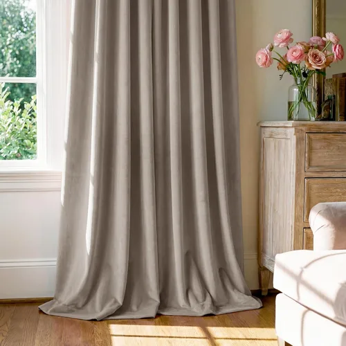 Miniatura 7 de StangH Cortinas de terciopelo de 108 pulgadas de largo – Cortinas opacas para dormitorio para puerta corredera con ojales, cortinas con aislamiento