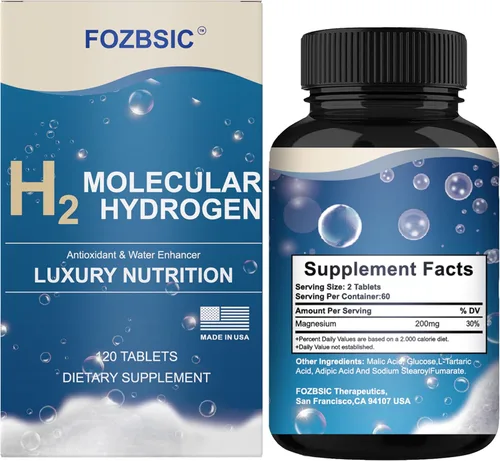 Miniatura 2 de Tabletas de agua de hidrógeno con magnesio – Pestañas moleculares H2 para agua potable, sin OMG, sin gluten y veganas – Apoya la energía – 120