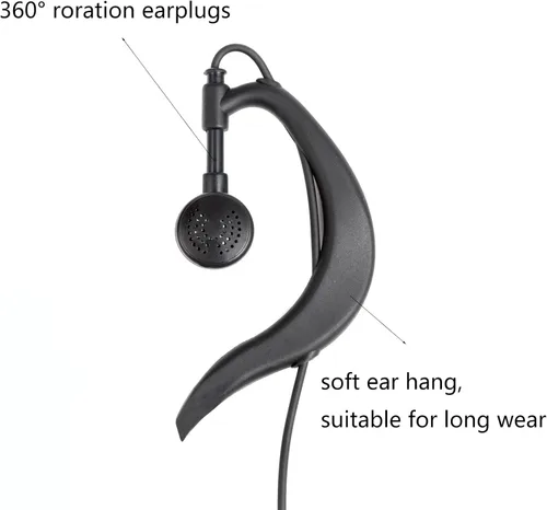 Miniatura 4 de Auricular Walkie Talkie con micrófono para radio BaoFeng Retevis G Shape Headset para Baofeng UV-5R BF-888S Arcshell Retevis H-777 RT21 RT22 Kenwood