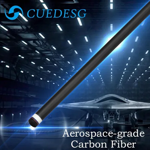 Miniatura 2 de Palo de Billar de Fibra de Carbono 10.5mm/11.8mm/12.5mm, Palo de Piscina de Baja Deflexión con Empuñadura de Madera Rara, Palo de Billar Profesional