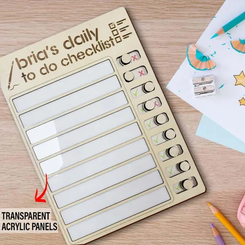 Miniatura 6 de Tabla de tareas personalizada para niños, tabla de rutina deslizante para niños, lista de tareas magnética reutilizable para niños
