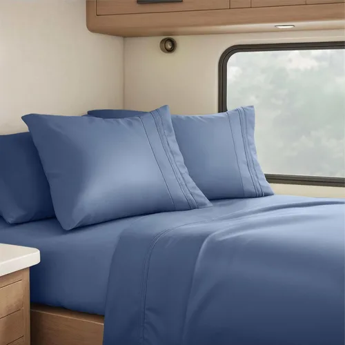 Miniatura 109 de Clara Clark - Juego de sábanas King con Flex Top, 6 piezas - Sábanas de lujo para cama King con cabeza dividida, juego de cama súper suave, King
