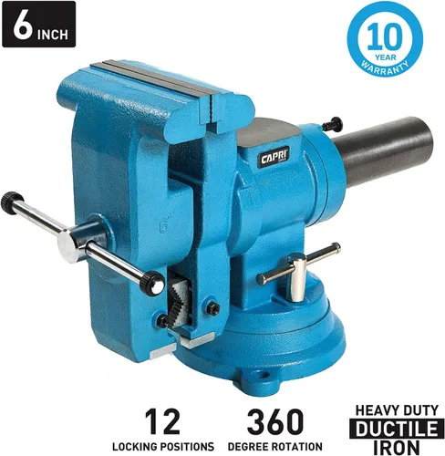 Miniatura 2 de Capri Tools Base giratoria 10519 y tornillo de banco de cabeza, 6