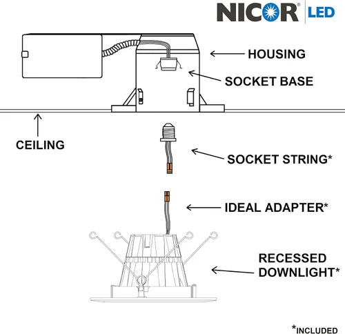 Miniatura 9 de NICOR Lighting DCG Series - Lámpara empotrable LED de 6 pulgadas, 2700 K (DCG621202KWH)