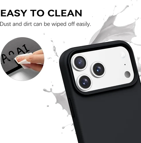 Miniatura 2 de GUAGUA Funda compatible con iPhone 17 Pro Max de 6.9 pulgadas, silicona líquida, goma de gel suave, delgada, forro de microfibra delgada