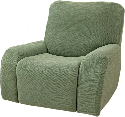 Miniatura 7 de vctops Fundas elásticas para sofá reclinable de 8 piezas, fundas de jacquard grande para sofá reclinable de 3 asientos, protector suave Blanco
