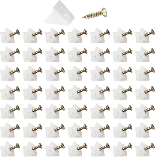 Miniatura 2 de Paquete de 50 piezas de reparación de cajones de reparación de la parte inferior del aparador, soportes de soporte para muebles, cuñas de plástico