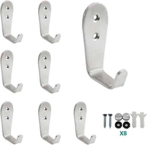 Ganchos de acero inoxidable para colgar toallas, llaves, sombreros, ganchos de pared para cocina y baño, ganchos para interiores y exteriores con
