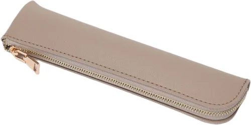 Miniatura 16 de Estuche Oxford para lápices pequeño, estuche delgado con cremallera para la oficina escolar (caqui, tela Oxford)